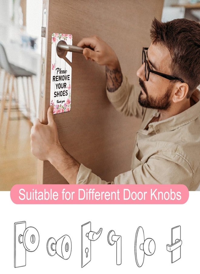 Shejdgart Please Remove Your Shoes Sign - Shejdgart Take Your Shoe Off Door Knob Hanger Sign No Shoes Sign for House Remove Shoes Door Signs for Front Door Home Offices Treatment Clinic Hotel Plaque - Image 5